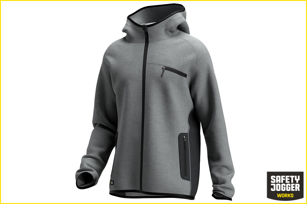 Safety Jogger OAK Hoodie Herren, hellgrau-dunkelgrau