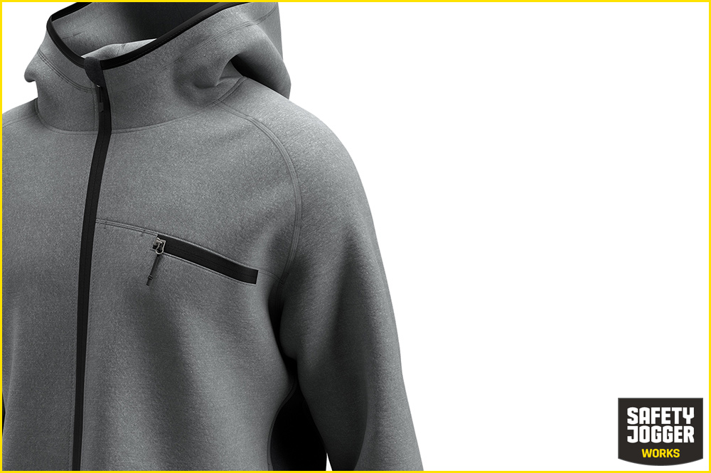 Safety Jogger OAK Hoodie Herren, hellgrau-dunkelgrau