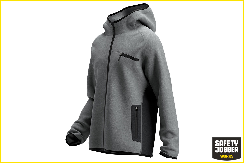 Safety Jogger OAK Hoodie Herren, hellgrau-dunkelgrau
