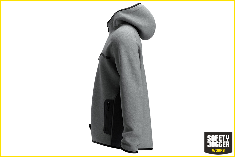 Safety Jogger OAK Hoodie Herren, hellgrau-dunkelgrau