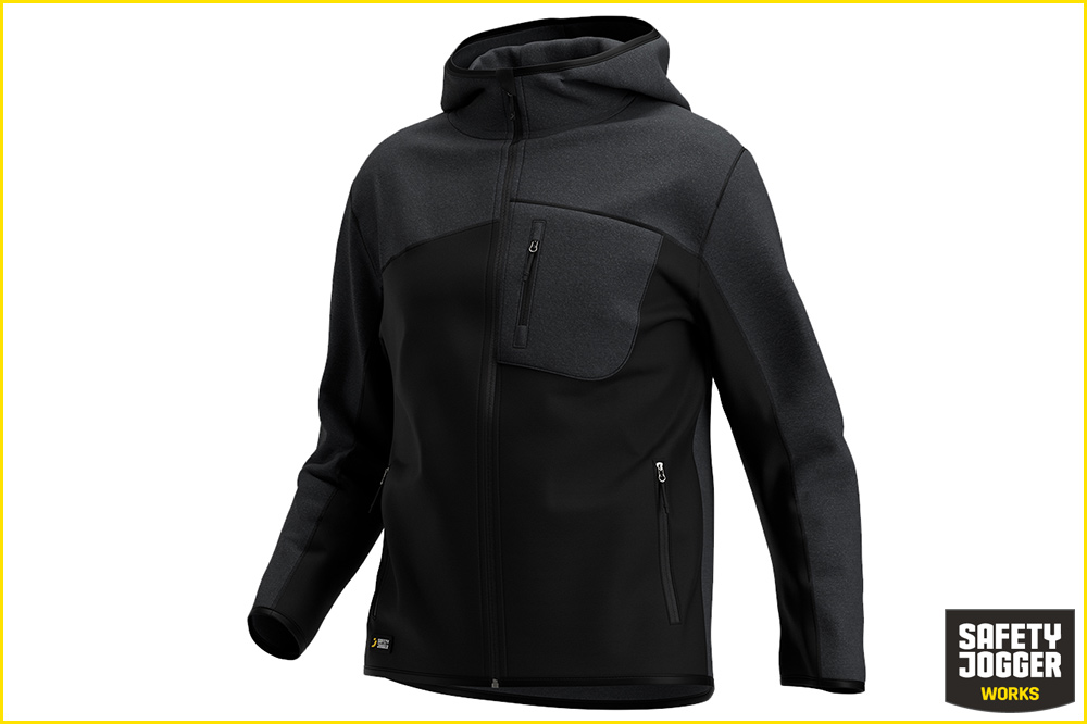 Safety Jogger OAK Hoodie Herren, schwarz-dunkelgrau