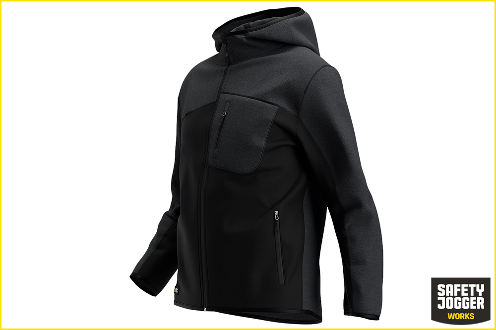 Safety Jogger OAK Hoodie Herren, schwarz-dunkelgrau