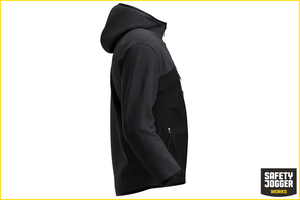 Safety Jogger OAK Hoodie Herren, schwarz-dunkelgrau