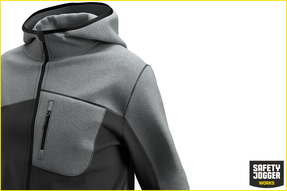 Safety Jogger OAK Hoodie Herren, dunkelgrau-hellgrau