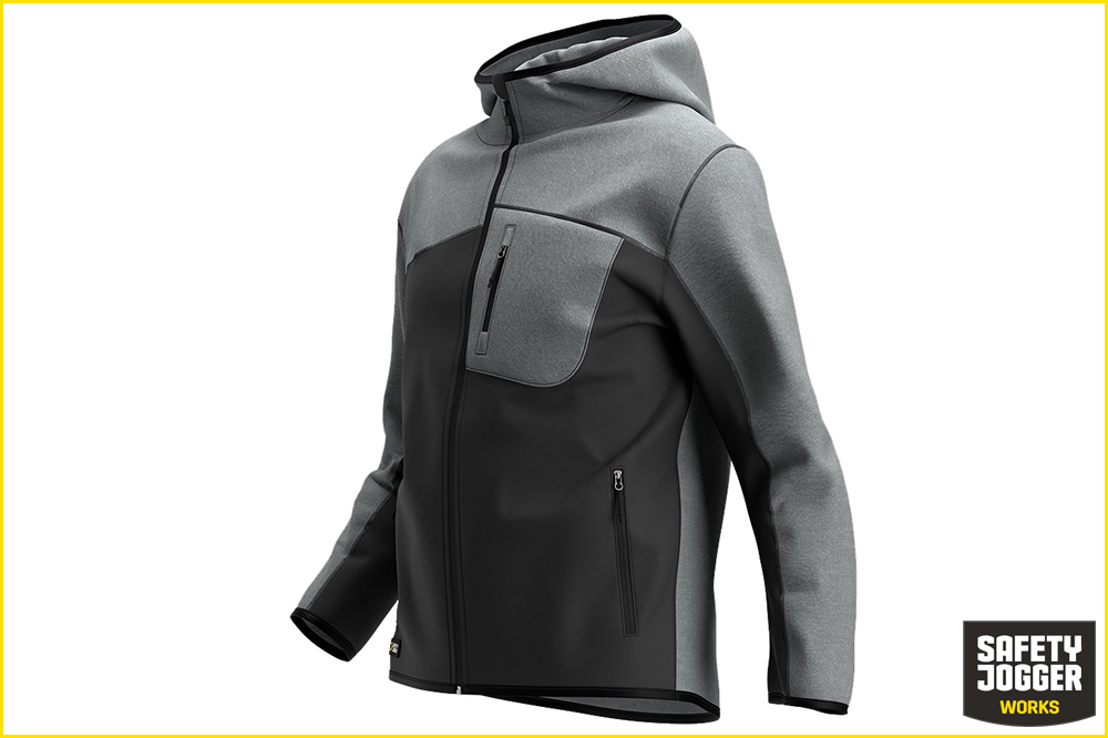 Safety Jogger OAK Hoodie Herren, dunkelgrau-hellgrau