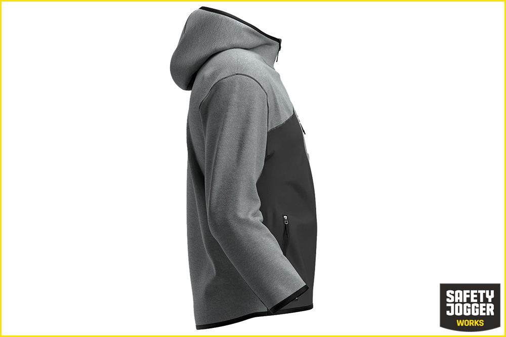 Safety Jogger OAK Hoodie Herren, dunkelgrau-hellgrau