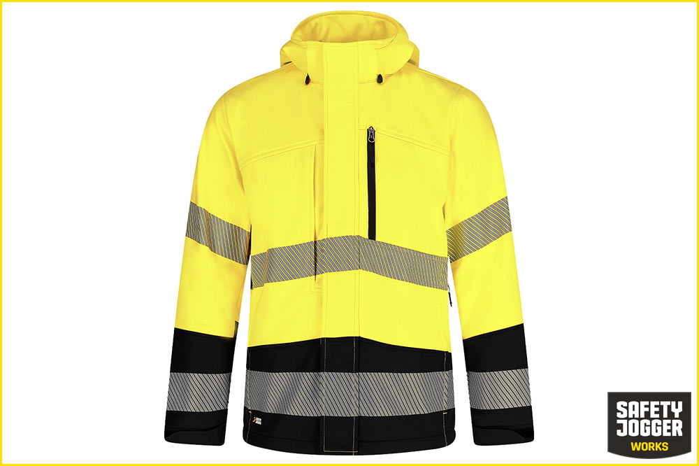 Safety Jogger SCUTI HiVis Herren-Softshelljacke, gelb-schwarz