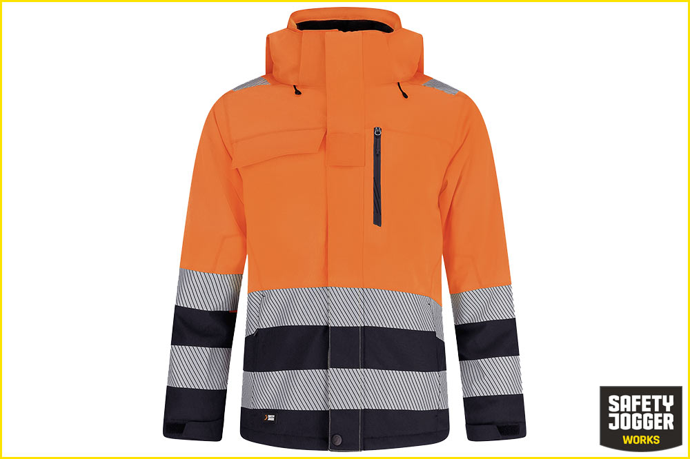 Safety Jogger SCUTI HiVis Herren-Winterjacke, orange-schwarz
