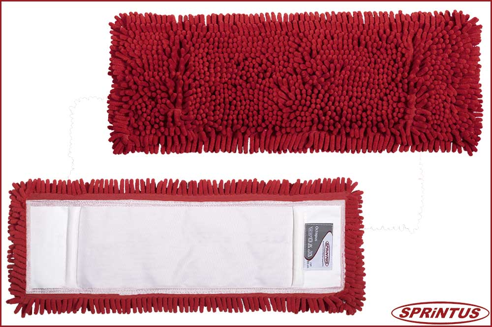 Sprintus 302036 Chenille-Taschenmopp Octopus, rot, 50 cm