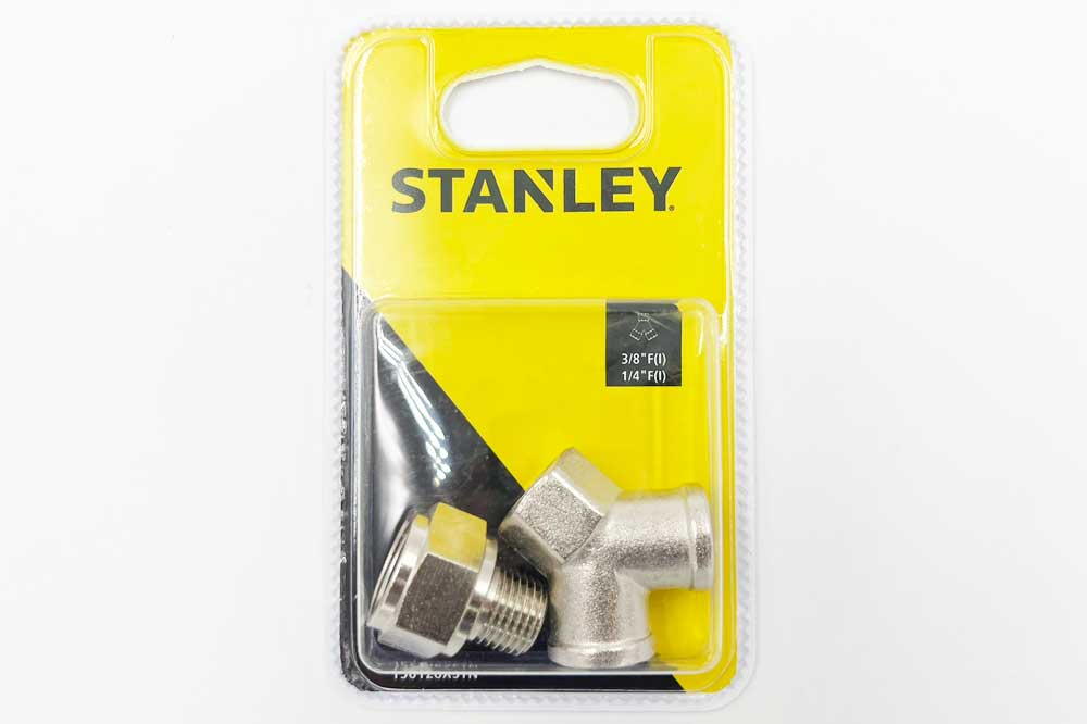 Stanley Druckluft Y-Verschraubung vernickelt, 2 x 1/4" + 1 x 3/8"