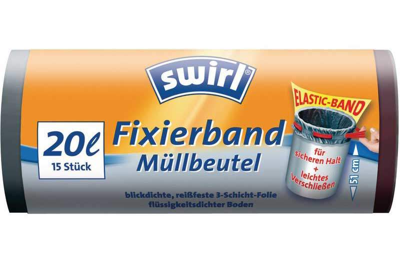 swirl Müllbeutel mit Fixierband 20 l, 15 Stück