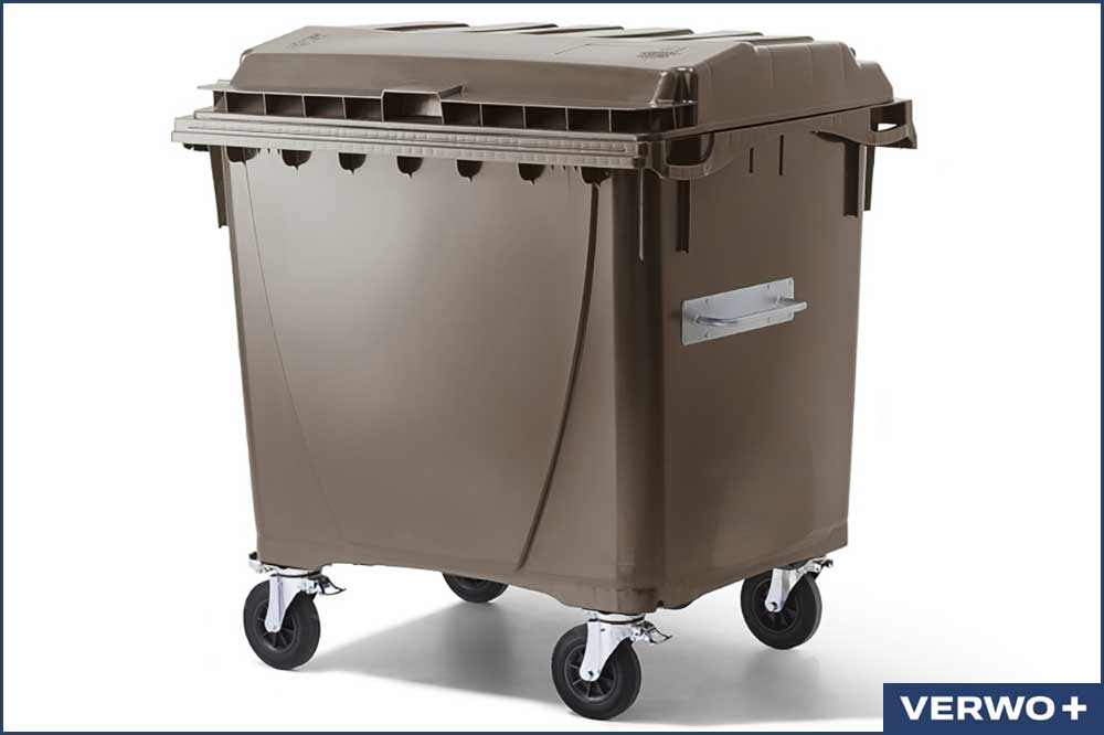 VERWO 03.11016 Abfallcontainer, Kunststoff, 1100 Liter, braun
