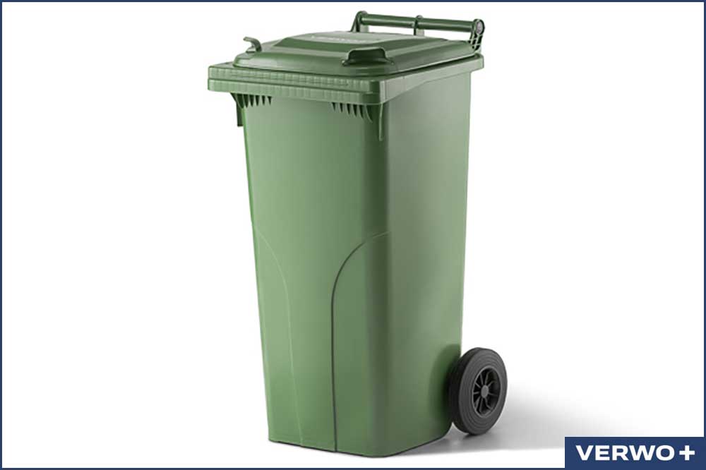 VERWO 03.12002 Abfallcontainer, Kunststoff, 120 Liter, grün