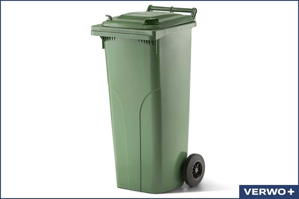 VERWO 03.14002 Abfallcontainer, Kunststoff, 140 Liter, grün