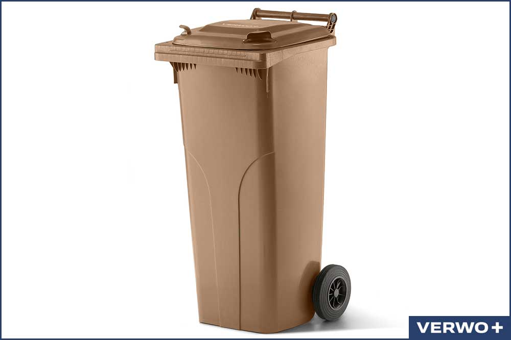 VERWO 03.14004 Abfallcontainer, Kunststoff, 140 Liter, braun