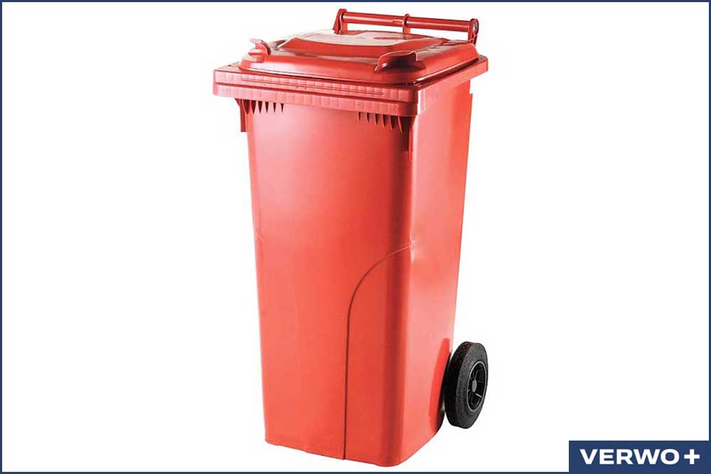 VERWO 03.14007 Abfallcontainer, Kunststoff, 140 Liter, rot