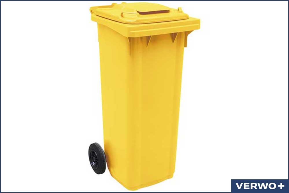 VERWO 03.14050 Abfallcontainer, Kunststoff, 140 Liter - gelb