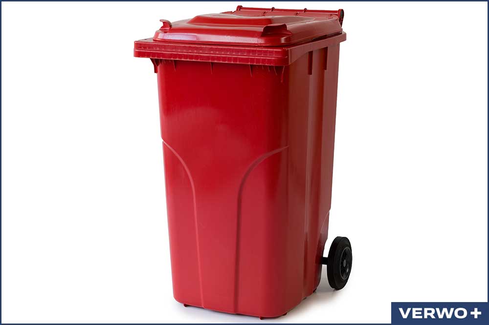 VERWO 03.24007 Abfallcontainer, Kunststoff, 240 Liter - rot