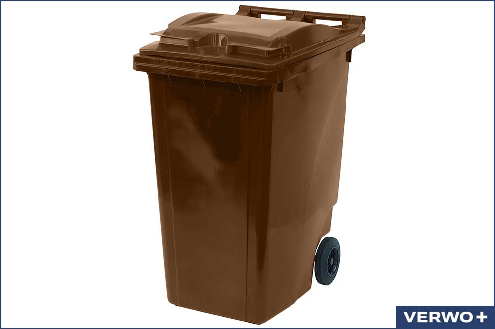 VERWO 03.36004 Abfallcontainer, Kunststoff, 360 Liter - braun
