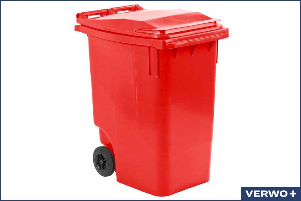 VERWO 03.36007 Abfallcontainer, Kunststoff, 360 Liter - rot