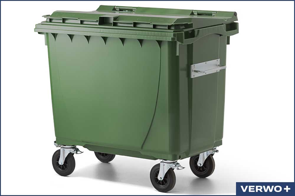 VERWO 03.66002 Abfallcontainer, Kunststoff, 660 Liter - grün
