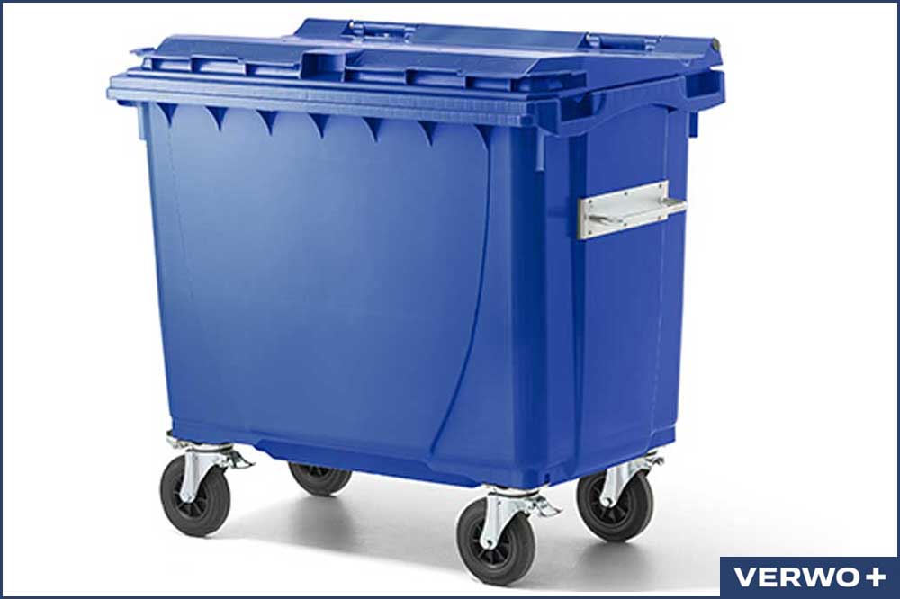 VERWO 03.66004 Abfallcontainer, Kunststoff, 660 Liter - blau