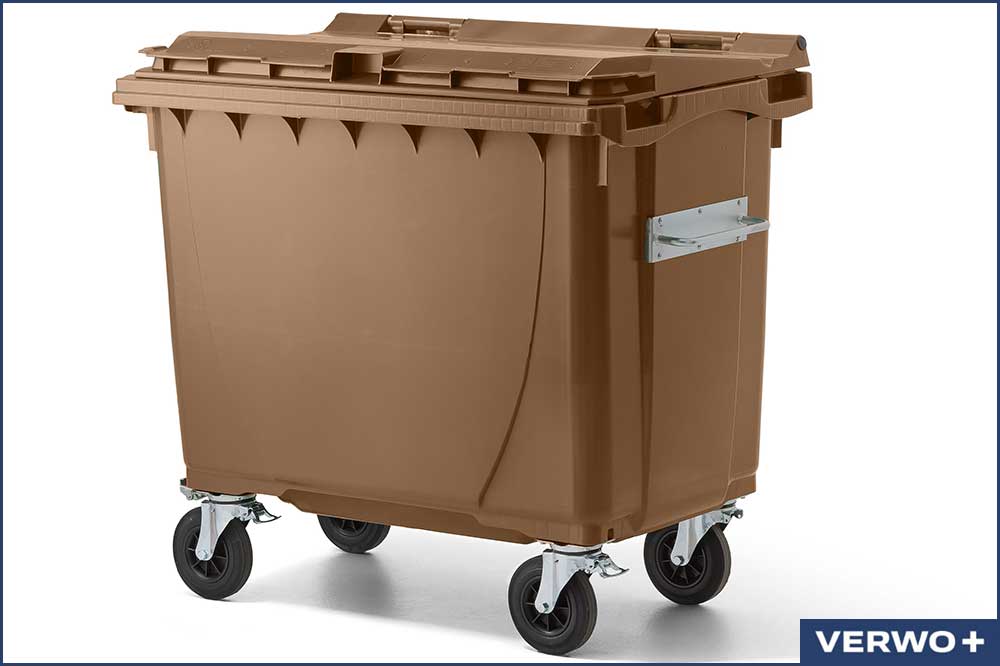 VERWO 03.66005 Abfallcontainer, Kunststoff, 660 Liter - braun
