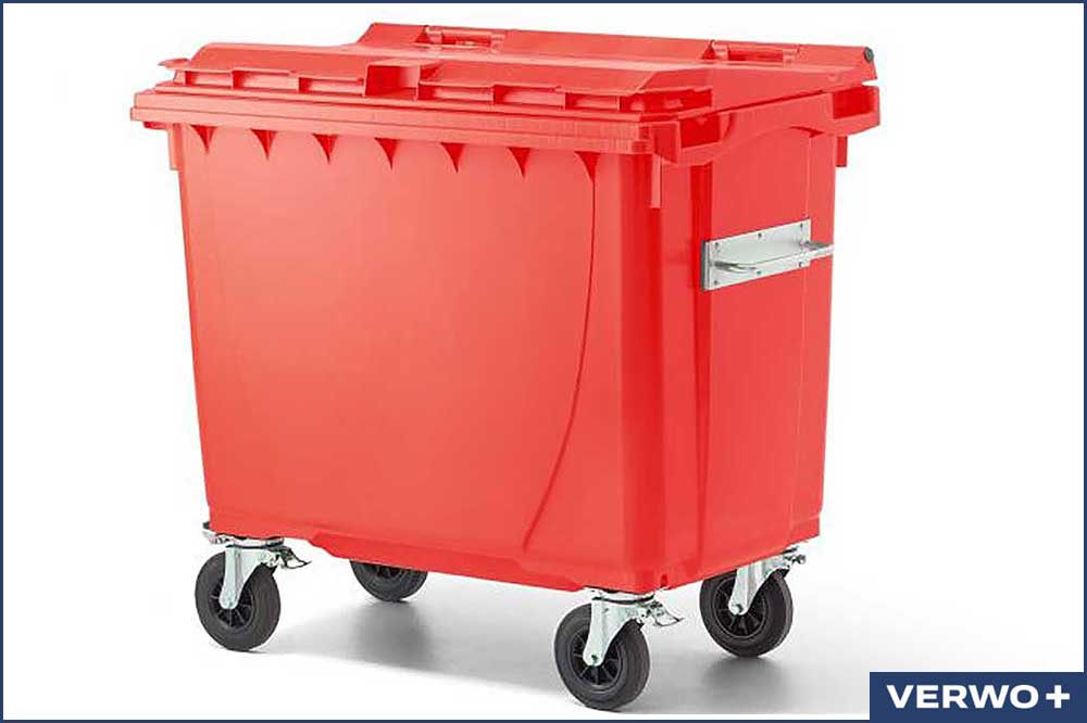 VERWO 03.66007 Abfallcontainer, Kunststoff, 660 Liter - rot