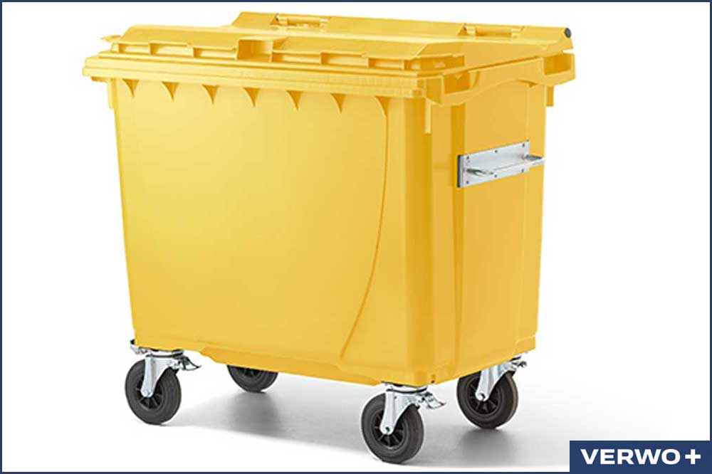 VERWO 03.66006 Abfallcontainer, Kunststoff, 660 Liter - gelb