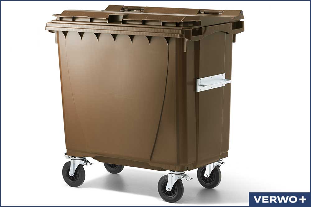 VERWO 03.77005 Abfallcontainer, Kunststoff, 770 Liter - braun