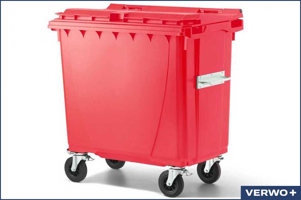 VERWO 03.77006 Abfallcontainer, Kunststoff, 770 Liter - rot