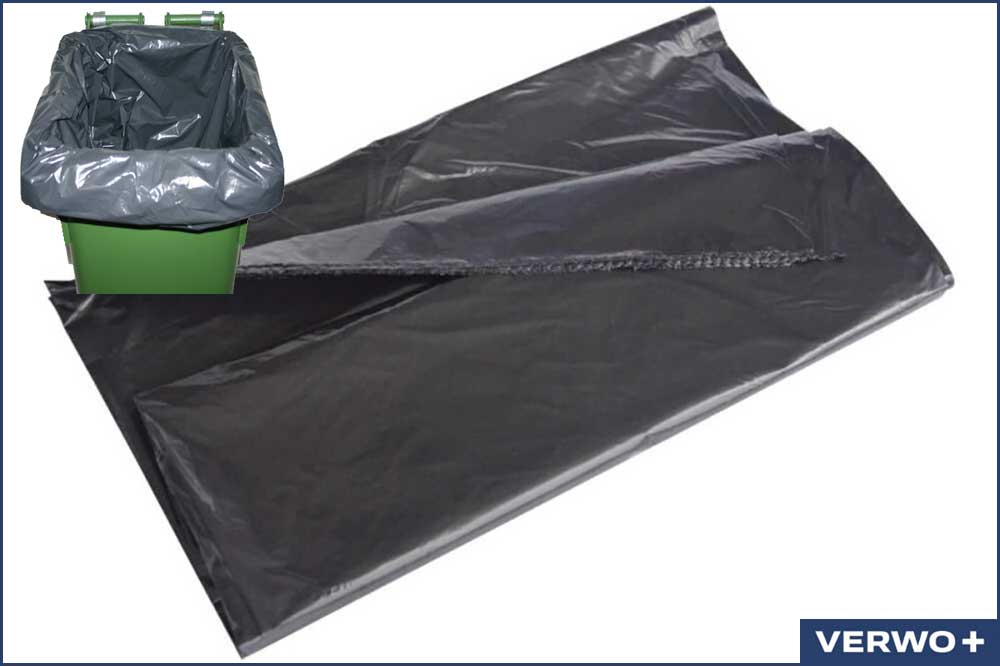 VERWO 03.14009 Containersäcke 60 - 140 Liter, schwarz, 50 Stück