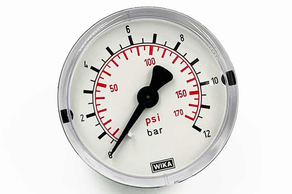 WIKA Manometer 50 mm, mit 0.5 bar Skala, 0 - 12 bar