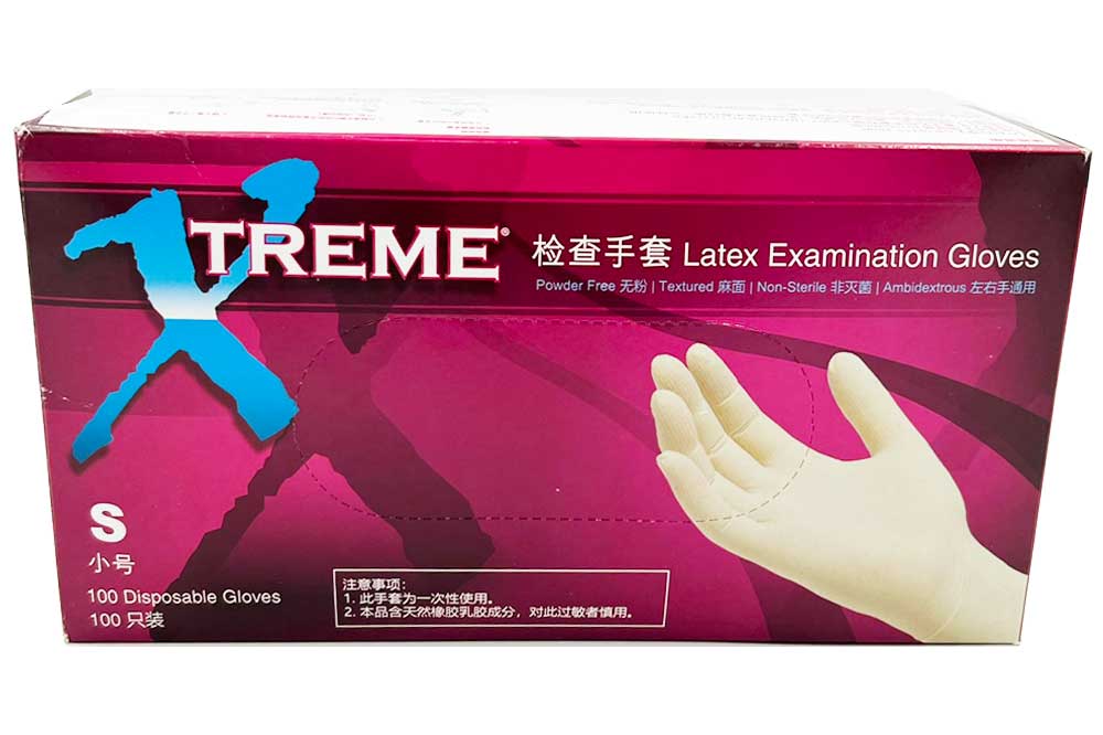 XTREME Latex-Einweghandschuhe, puderfrei, 100 Stück, Gr. S – Bild 3