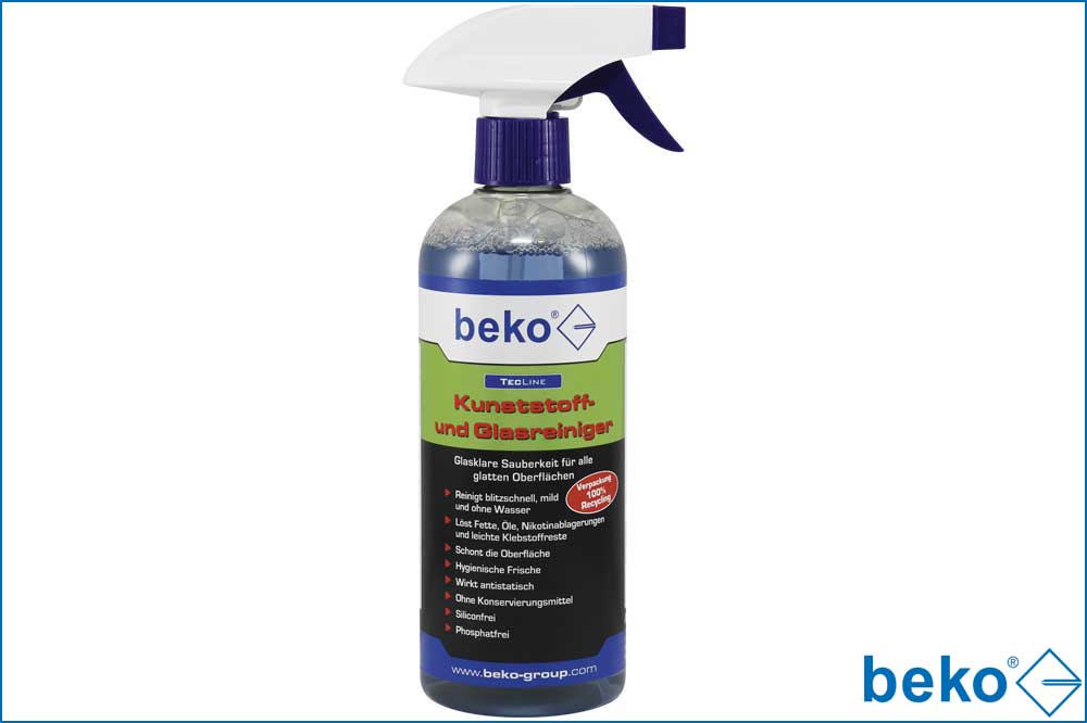 beko 299 35 0500 TecLine Kunststoff- und Glasreiniger, 500 ml Sprühflasche