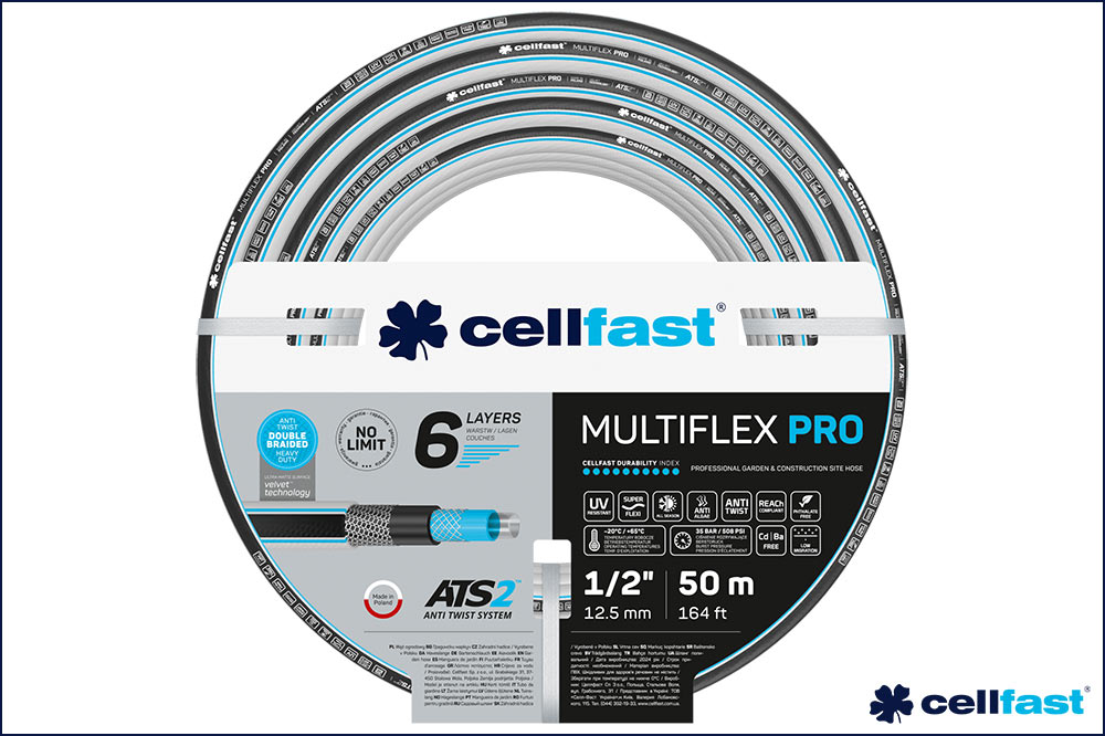 cellfast 13-802 Gartenschlauch MULTIFLEX PRO ATS2, 1/2 Zoll, 50 Meter