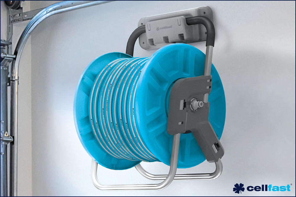 cellfast 55-151 Schlauchhaspel ALUPLUS, 1/2 Zoll - 45 Meter, inkl. Wandhalter – Bild 3