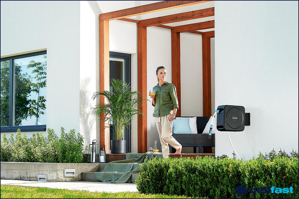 cellfast 55-410 Automatische Schlauchbox ENERGO, 20 + 2 Meter, 1/2 Zoll, inkl. Wandhalterung – Bild 9