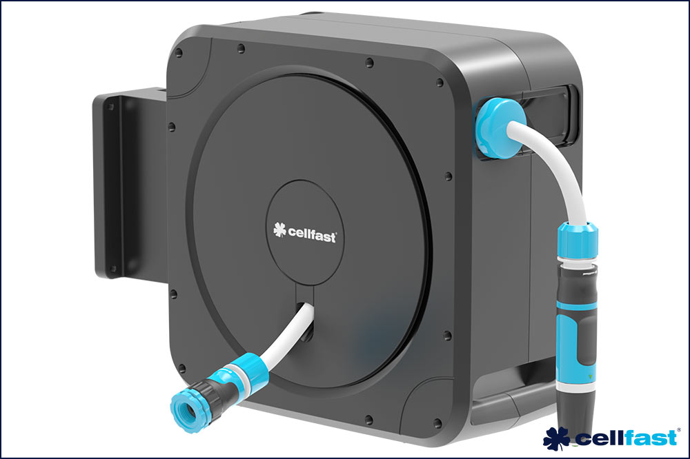 cellfast 55-410 Automatische Schlauchbox ENERGO, 20 + 2 Meter, 1/2 Zoll, inkl. Wandhalterung – Bild 4