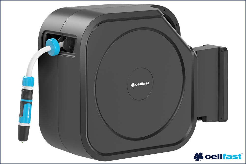 cellfast 55-420 Automatische Schlauchbox ENERGO, 30 + 2 Meter, 1/2 Zoll, inkl. Wandhalterung