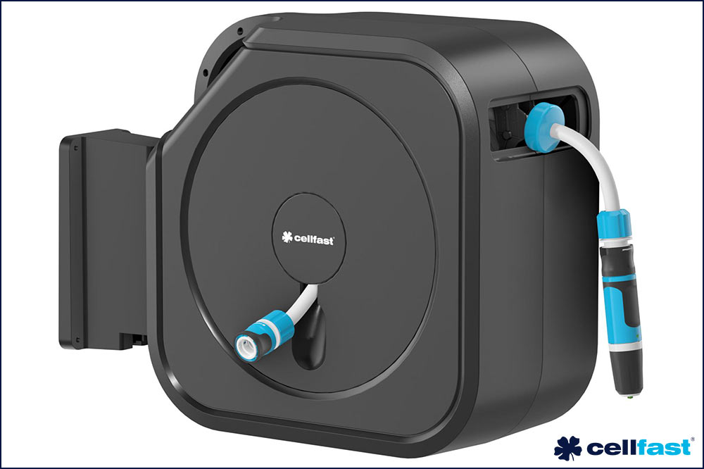 cellfast 55-420 Automatische Schlauchbox ENERGO, 30 + 2 Meter, 1/2 Zoll, inkl. Wandhalterung – Bild 2