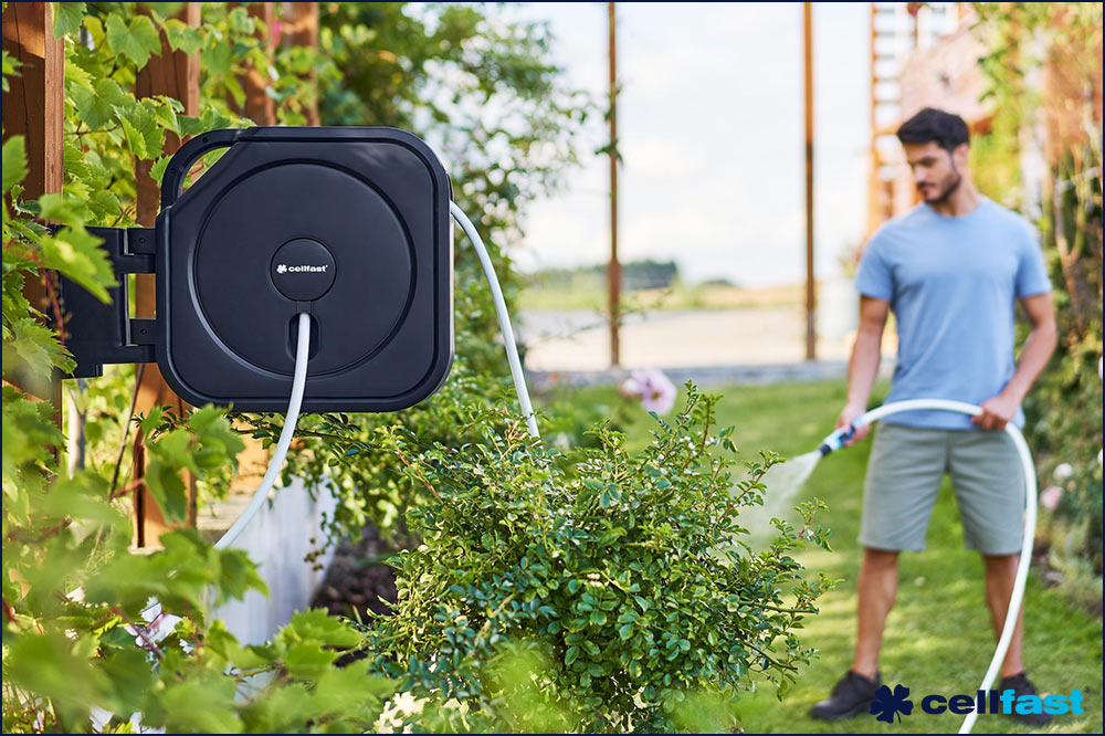 cellfast 55-420 Automatische Schlauchbox ENERGO, 30 + 2 Meter, 1/2 Zoll, inkl. Wandhalterung – Bild 4