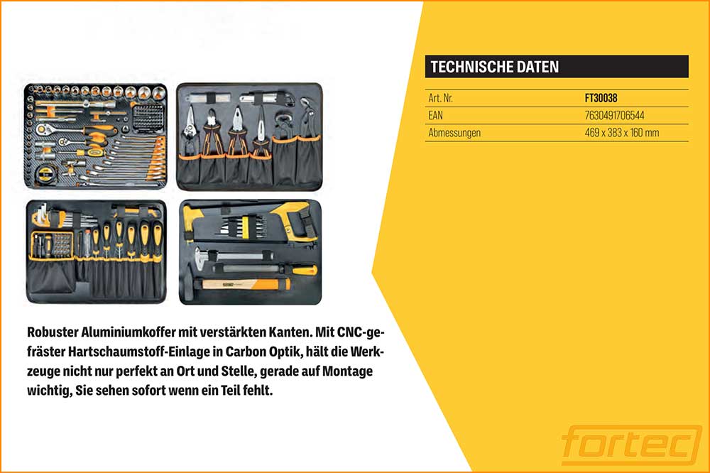 fortec Werkzeugkoffer BASIC, 218-teilig – Bild 3