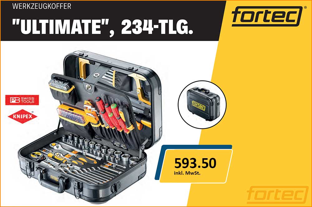 fortec Werkzeugkoffer ULTIMATE, 234-teilig