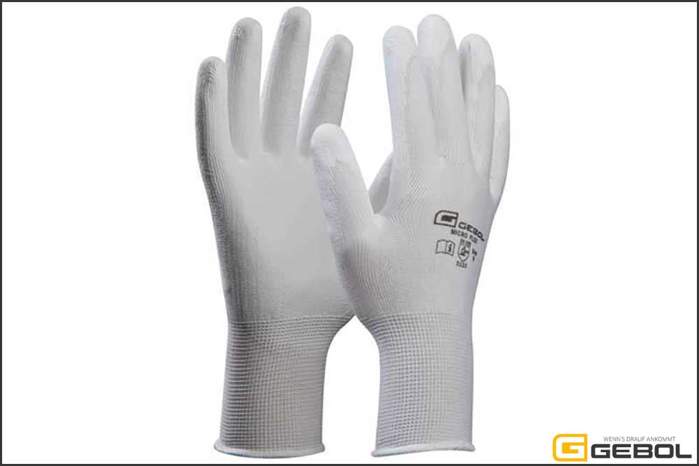 GEBOL Arbeitshandschuh Micro-Flex weiss, Grösse 10