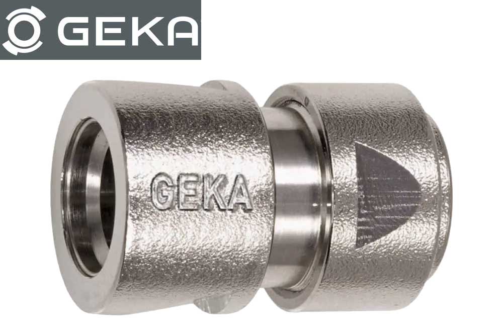 GEKA plus 46.0702.9 Stecksystem mit Quetschverschraubung, 5/8 Zoll - 16 mm, Messing vernickelt