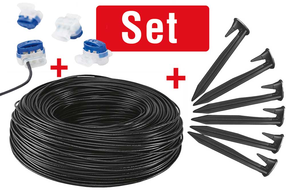 solo by AL-KO 127513 Verlegeset 1 = 150 m Schleifendraht, 90 Nägel, 5 Kabelverbinder