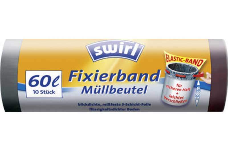swirl Müllbeutel mit Fixierband 60 l, 10 Stück