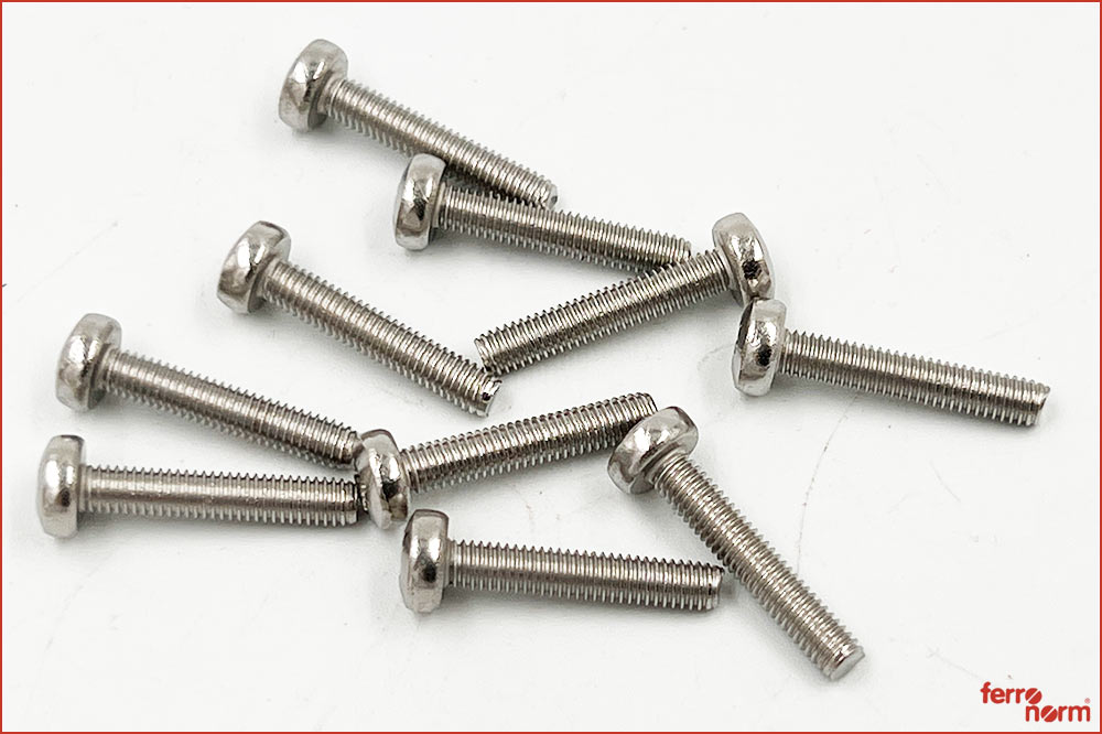 ferronorm 338 Linsenkopf-Kreuzschlitzschrauben INOX A2, M3 x 16, 10 Stück