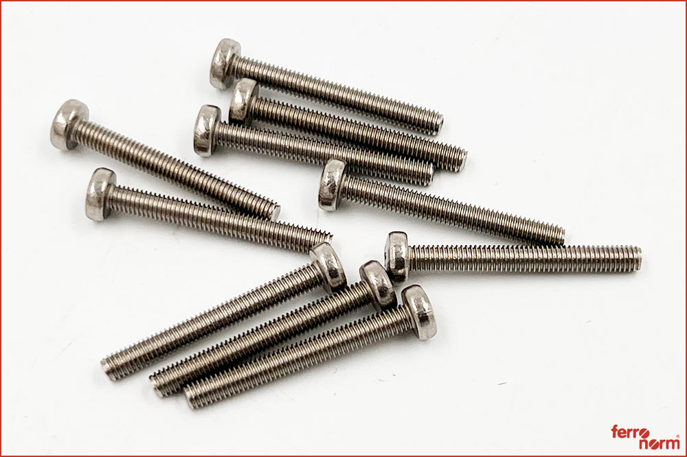 ferronorm 338 Linsenkopf-Kreuzschlitzschrauben INOX A2, M3 x 25, 10 Stück